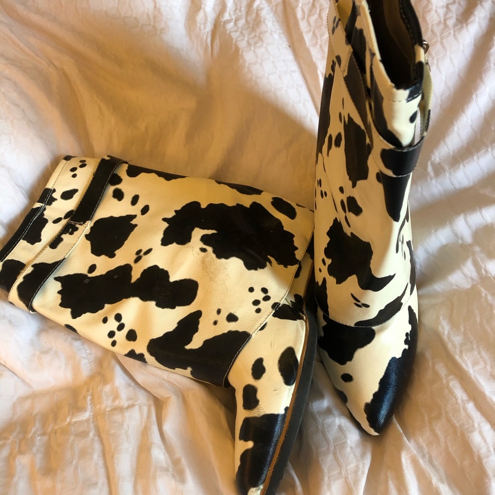 Cow print  boots